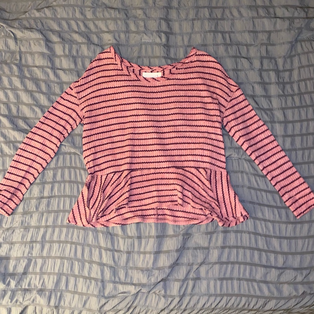 Free People We The Free Peplum Striped Thermal